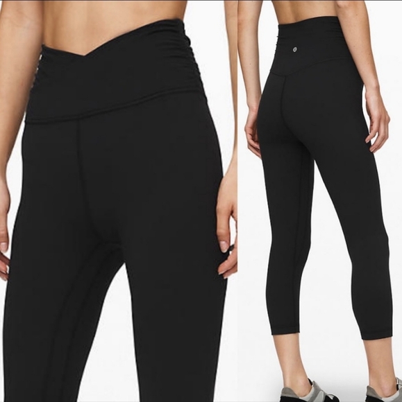 lululemon athletica Pants - Lululemon Women's Size 4 Align Cross Waist 3/4 Length Black Leggings